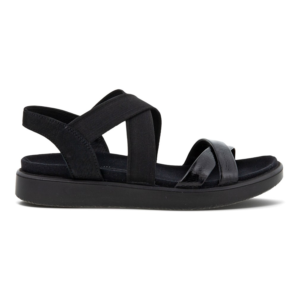 Sandalias Mujer - ECCO Flowt Flat Strappy - Negros - XAB528736